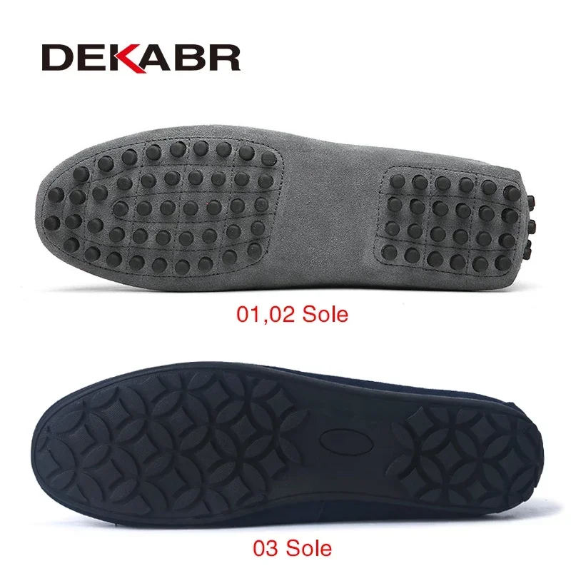 DEKABR Brand Fashion Summer Style Soft Moccasins Men Loafers High Quality Genuine Leather Shoes Men Flats Gommino Driving Shoes