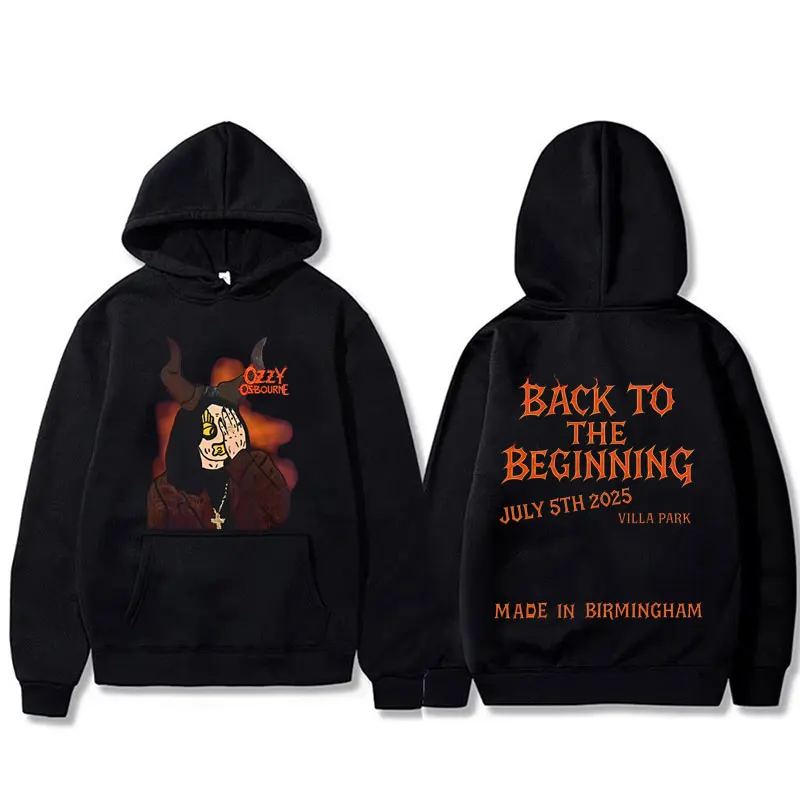 

Rock Band Black Sabbath Ozzy Osbourne Back To The Beginning Hoodie Men's Women's Vintage Heavy Metal Oversized Hooded Sweatshirt