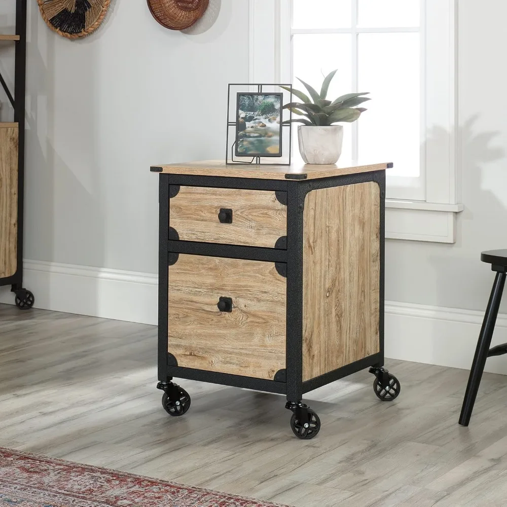 

Industrial Rolling File Cabinet with Casters, Mobile Storage for Office & Home, Milled Mesquite Finish