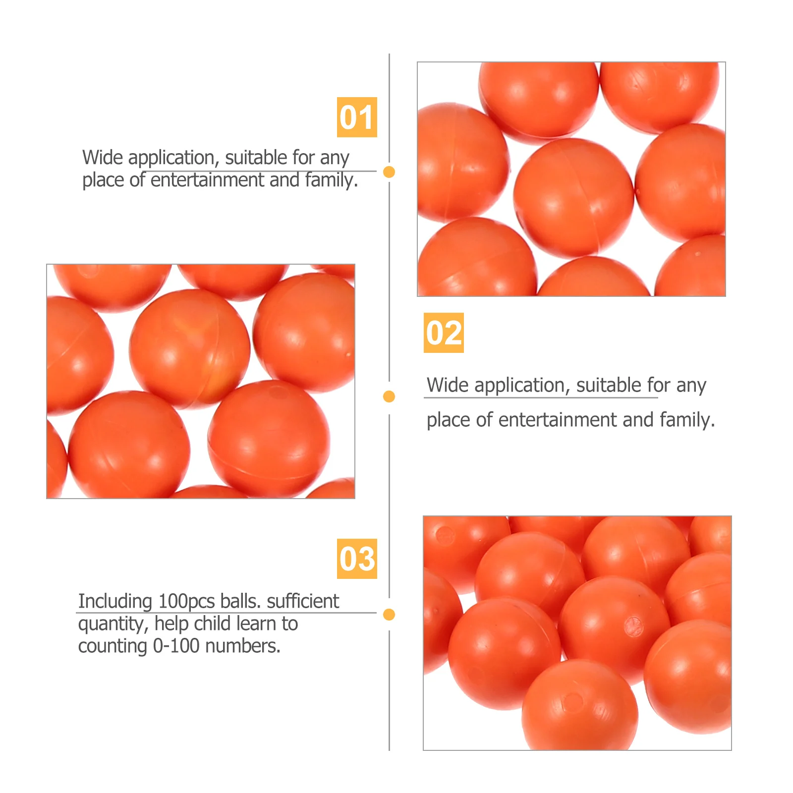 Boules en plastique colorées, 100 pièces, outils pédagogiques pour comptage des mathématiques, 15cm de diamètre, outils d'apprentissage durables et lisses au toucher