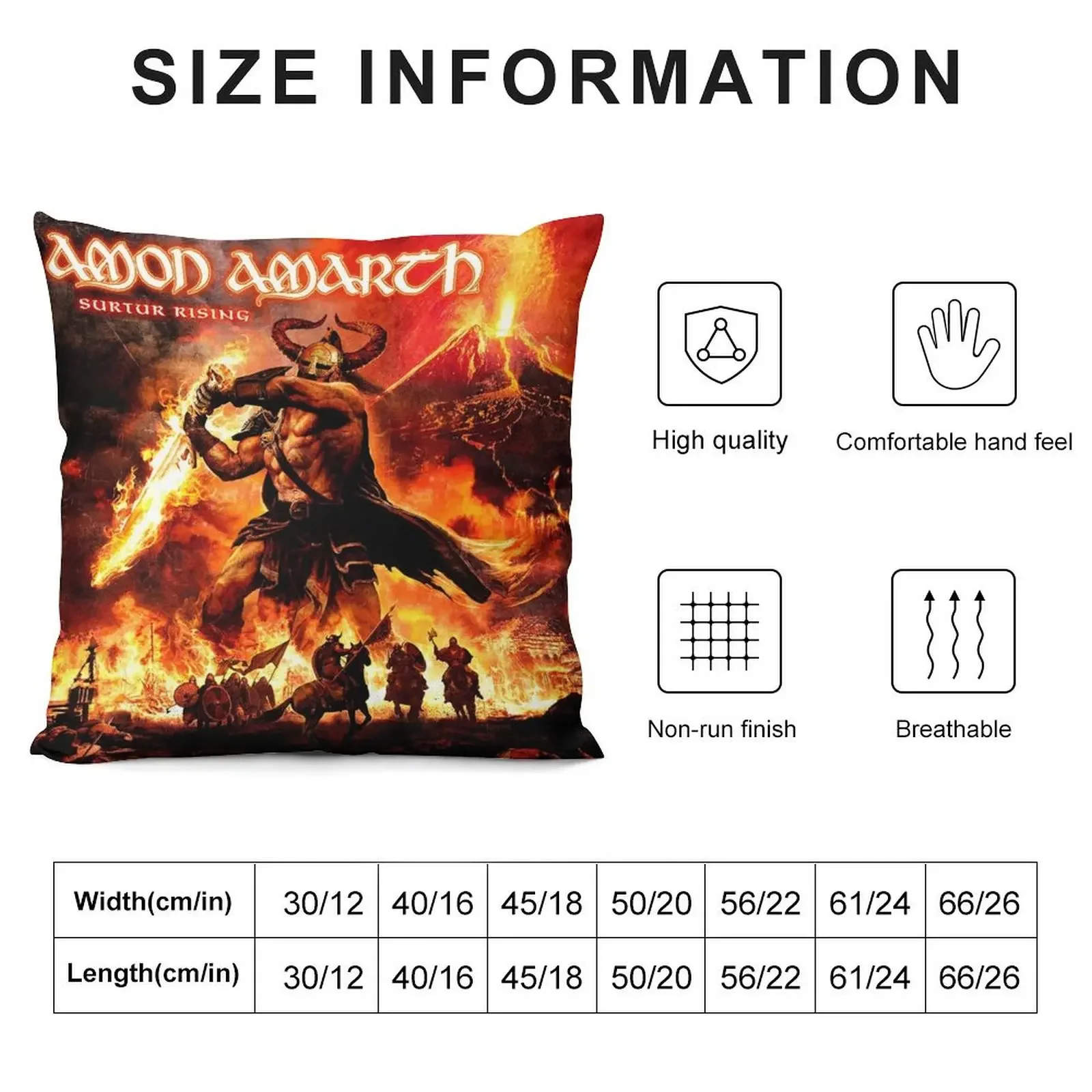 Amon Amarth surtur rising Throw Pillow Marble Cushion Cover Pillowcases Pillowcases Bed Cushions pillow