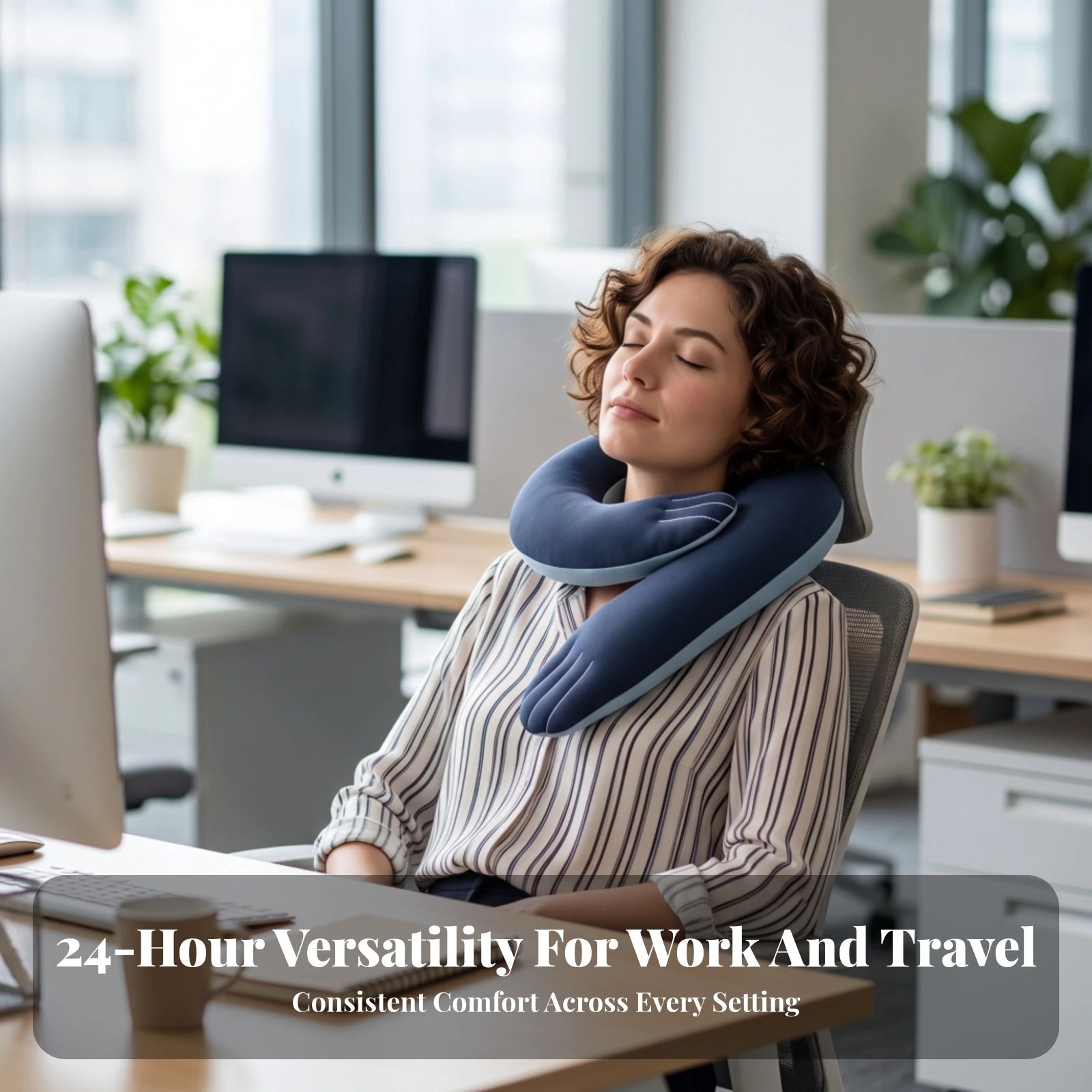 Spiral Neck Pillow Portable U-Shaped Neck Pillow Soft Breathable for Travelers, Flights, Home