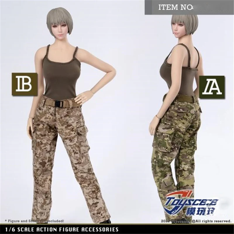 

1/6 Scale Action Figure Doll Clothes Accessories Camouflage ​Pants + Camisole For 12" Collectible Female Figures Model B0543