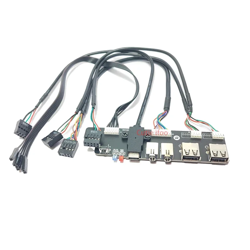 Mini Computer ITX Motherboard Extension Front Panel Cable 9P To USB 2.0 HD Audio 3.5mm Mic Speaker Socket Power HDD Switch Cord