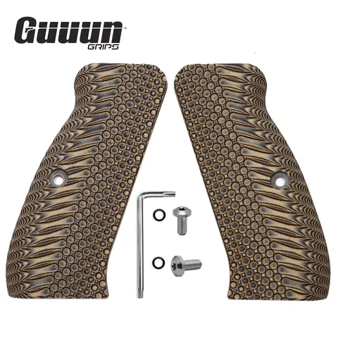 Guuun G10 CZ 75 Grips for Full Size CZ SP-01 OPS Tactical Texture 8 Color Options