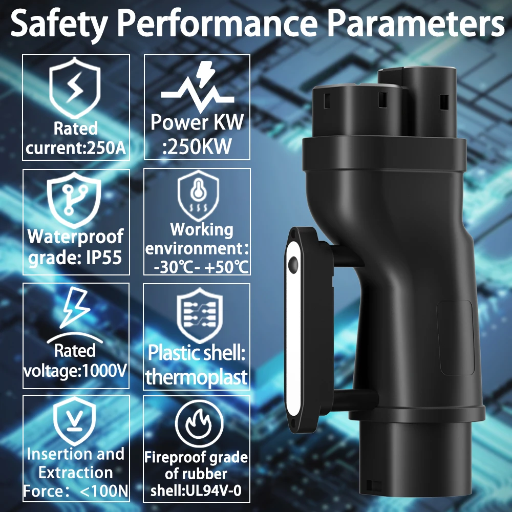 EV Car Adapter GBT To CCS2 DC 250KW Fast Charging Converter GB/T to CCS Combo 2 For EU Standard CCS 2 Socket Connectors Charger view 6
