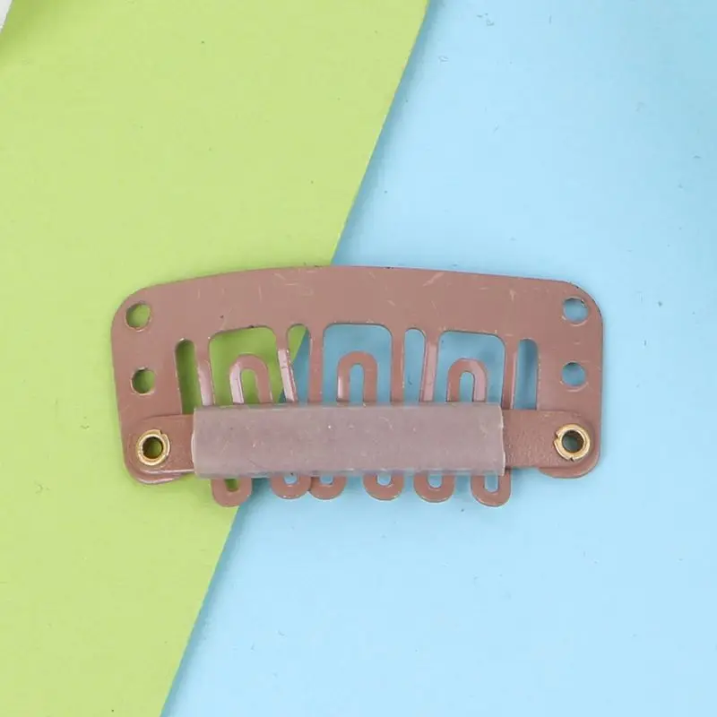 Hot 32mm 10 pezzi clip capelli a scatto marrone medio per l'estensione dei capelli della parrucca Dropshipping