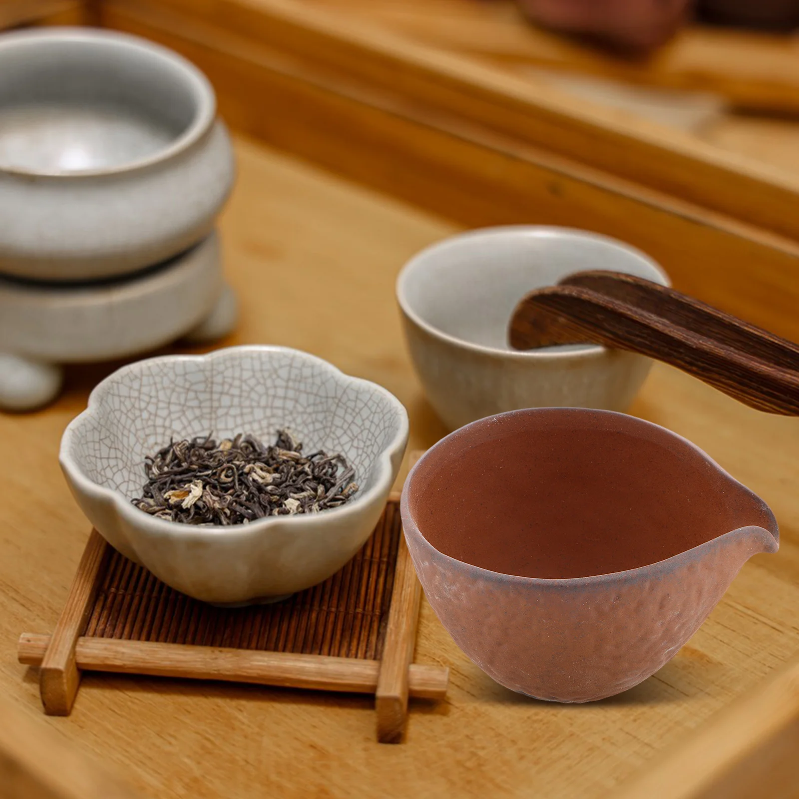 

Vintage Style Rough Pottery Tea Cup Handheld Design Eagle Spout Kung Fu Fairness Cup China Gongfu Tea Ceremony Divider