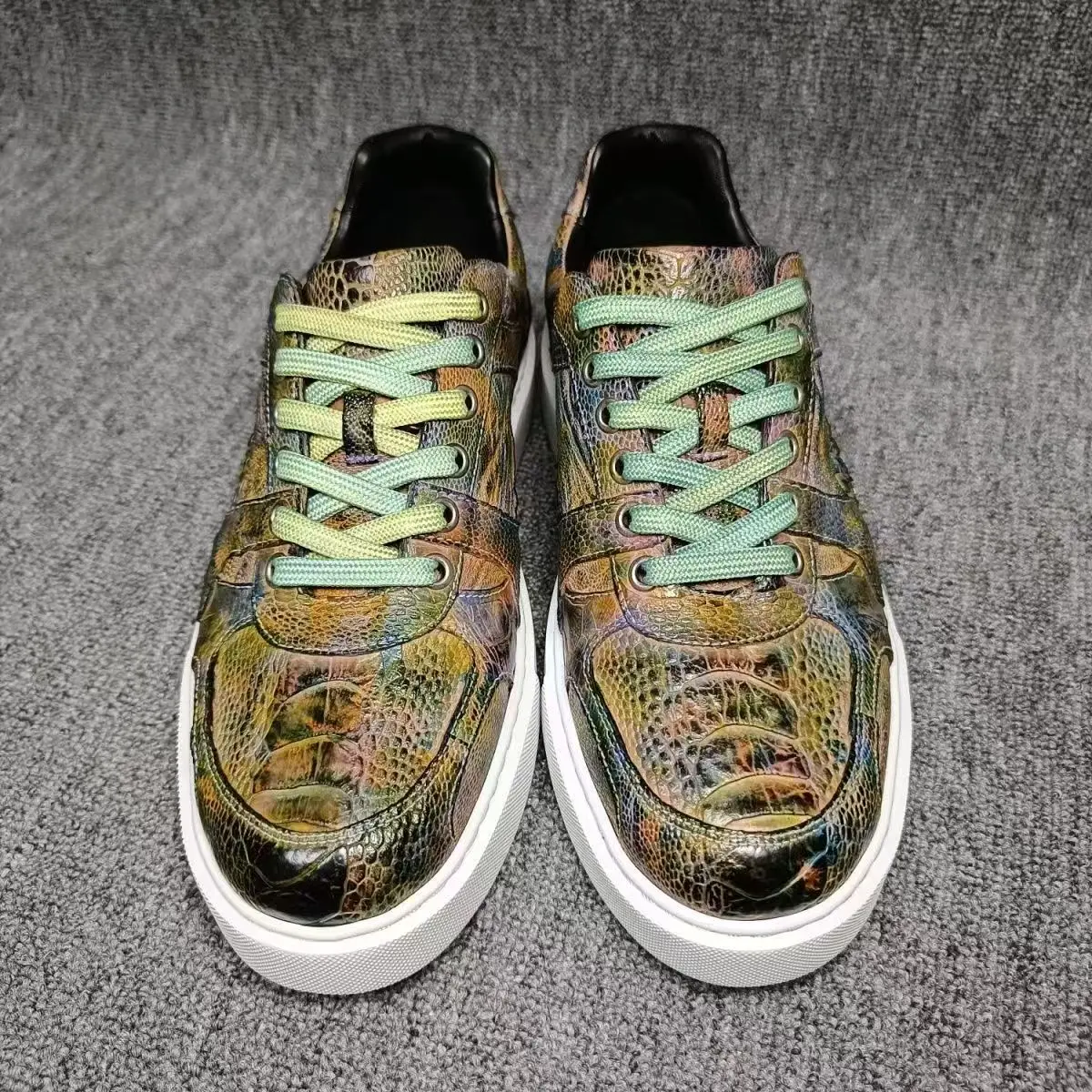 2025 new arrival Fashion ostrich skin causal shoes men,male Genuine leather sneakers PDD655