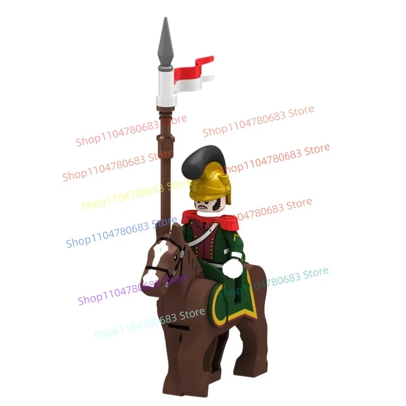 MOC 블록 N049-052 프랑스 기병 미니 피규어 조립 모델 디스플레이 애니메이션 만화 액세서리 장난감 선물 수집품