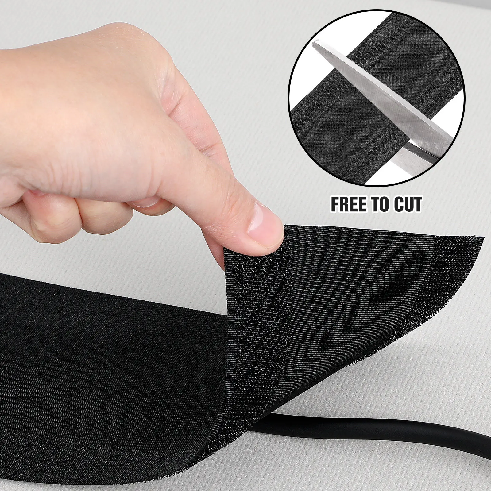 

3 Meter Cable Cover Heavy Duty Nylon Polyester Floor Cord Protector for Carpet Hook Loop Strap Cable Management