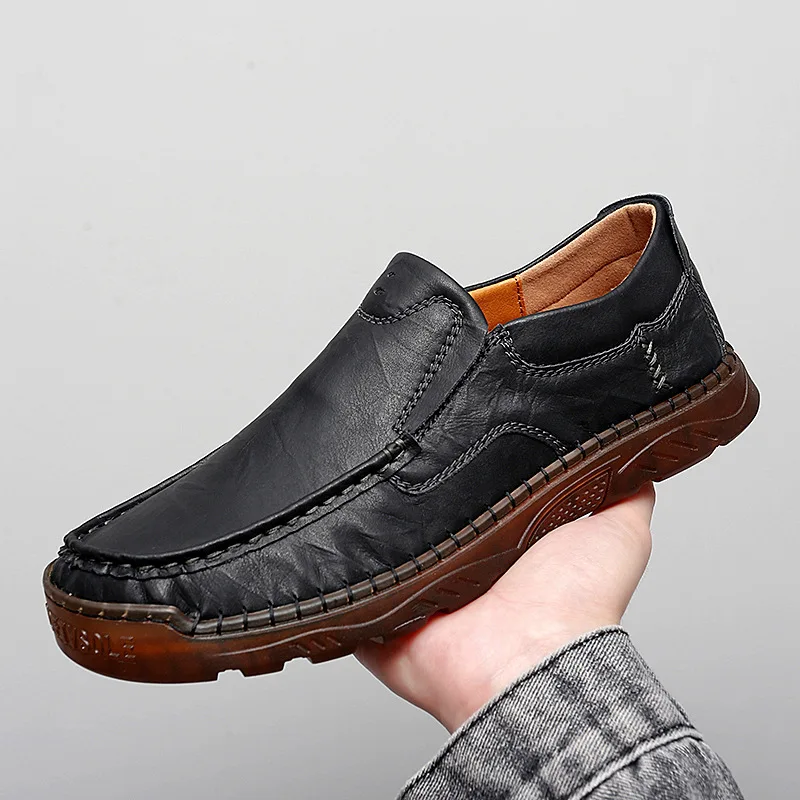 

Spring Summer New Plus Size Men's Casual Leather Shoes ComfortableBreathable Men's Loafers Driving Shoes