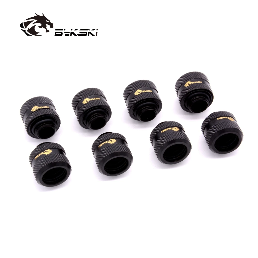 BYKSKI 8pcs/lot Hard Tube Fitting OD12mm/OD14mm/OD16mm Hand Compression Copper Fitting G1/4' use for PMMA/PETG Rigidity Tube