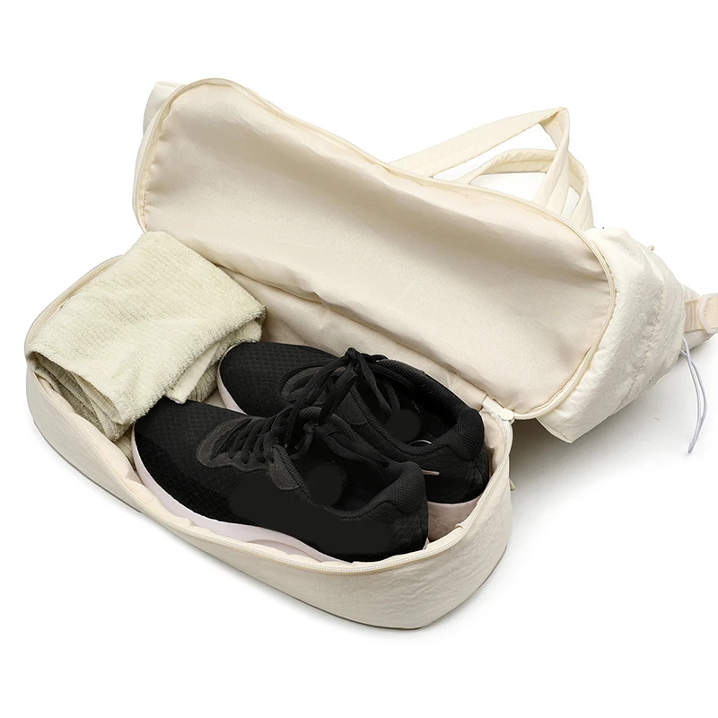 大型ジムフィットネスクロスボディショルダーバッグ、柔らかく軽量なトラベルラゲージ、ダッフルスポーツトレーニングトレッキングトートバッグ、シューズポケット付き