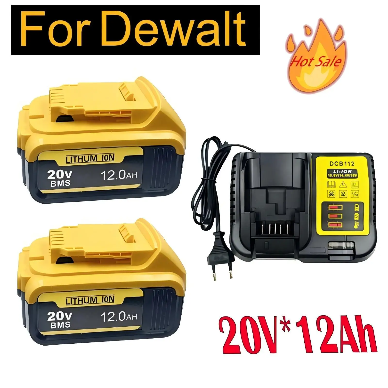for Dewalt 20V Battery Power Tool DCB205 DCB200 DCD805 DCB182 DCB206 3.0AH 6.0AH 12.0AH Battery Power Tool Replacement💥