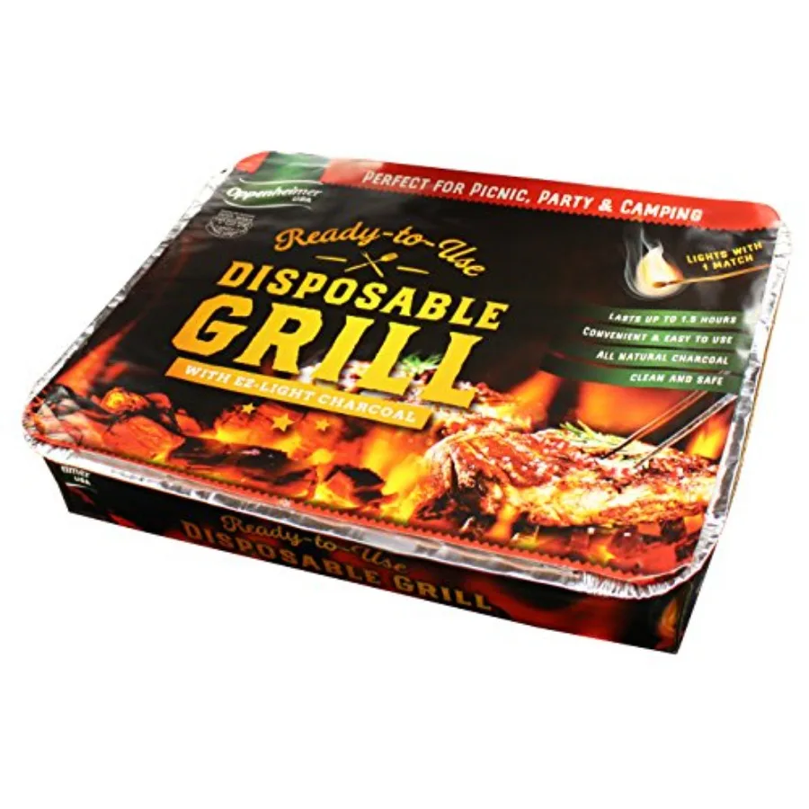 Disposable Charcoal Grill On-The-Go Ready to Use Easy to Light Kosher Pack of 2