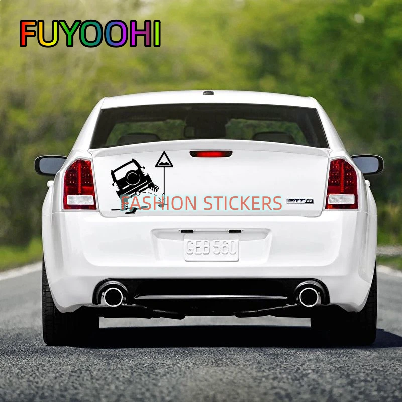 FUYOOHI Funny Creativity car Is Peeing Auto Car Stickers Waterproof Cover Scratch Motorcycle Window Sticker Decoration