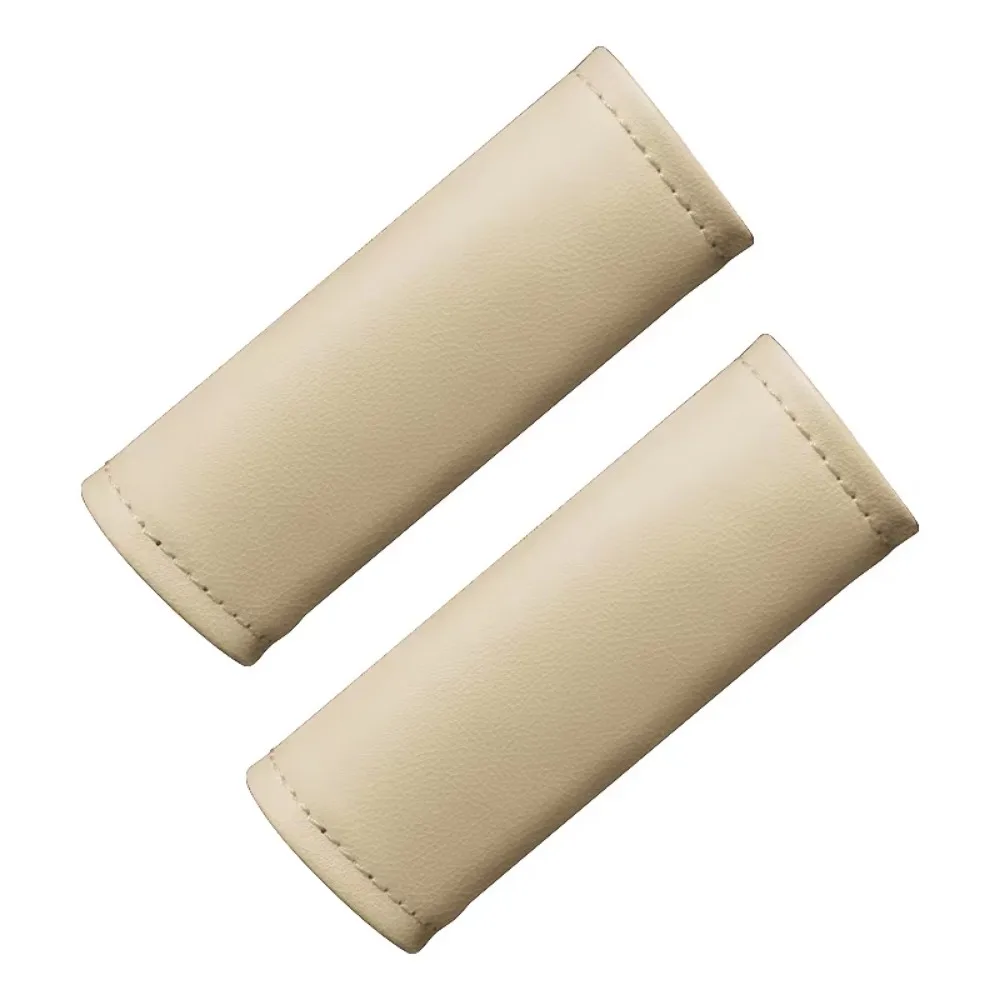 2Pcs Soft Car Handle Cover Non-slip Solid Color Pull Handle Gloves Wear-proof PU Leather Car Roof Handle Auto Interior Ornaments
