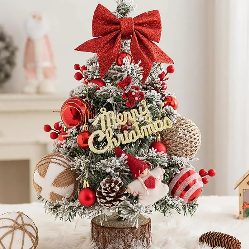 

2023 New DIY Christmas Tree With LED Lights Mini Christmas Tree Set 45cm Tabletop Christmas Tree Home Holiday Decoration Gift