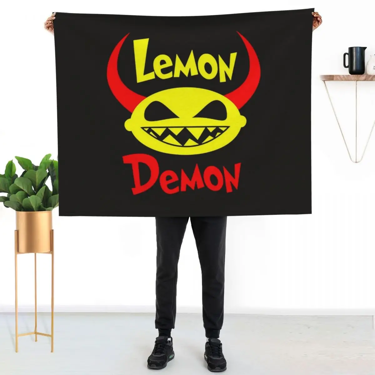 

Lemon demon Throw Blanket Travel Size Cozy Blanket for Plane Train