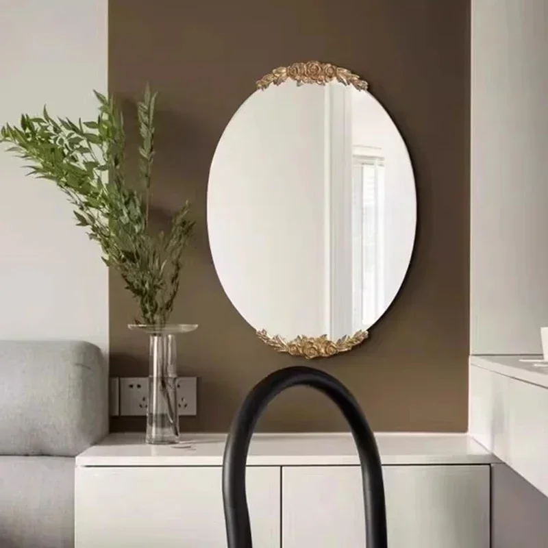 Oval Dressing Table Mirror Accessories Long Funky Makeup Bedroom Modern Aesthetic Mirror Space Saving Spiegels Home Furniture