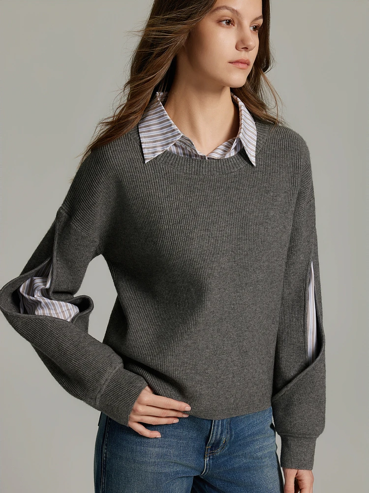 Elle Design scava fuori giuntura semplice pendolare Sle maglione lavorato a maglia da donna inverno Faion nuovo arrivo pezzo unico lungo Sve