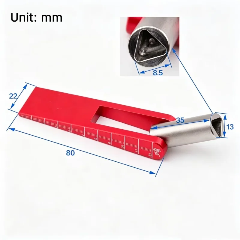 3-in-1 Elevator Triangle Key Multifunctional Tool Stainless Steel Triangle Wrench Elevator Door Stopper Scale Feeler Gauge Lift