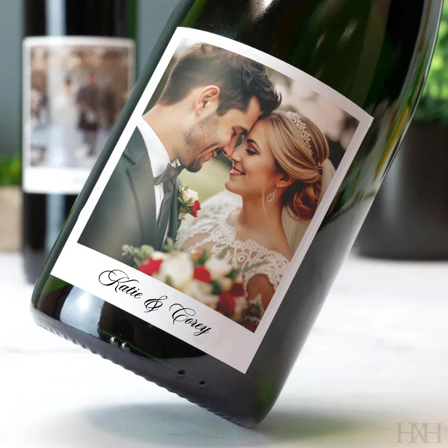 

Personalized Label Sticker Custom Photo Wine Label Sticker for Couples Birthdays, Anniversary Wedding, Bachelorette Party