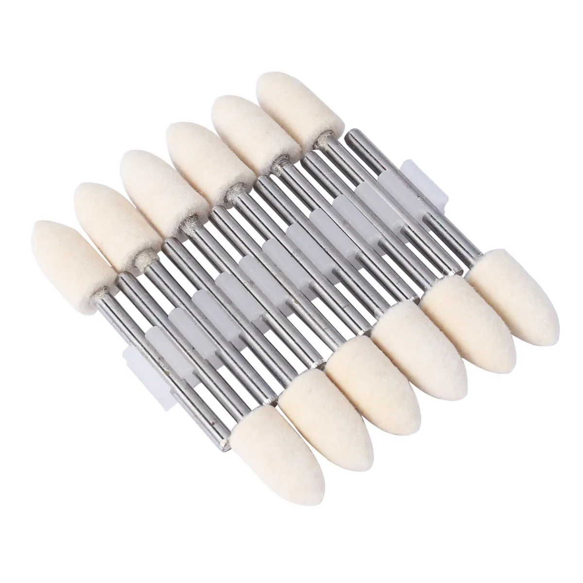 

12 pcs Wool Polishing Head Mounted Abrasive Conical Felt Point For Metal Wood Jade Grinding Tools Rotary Sanding Discs