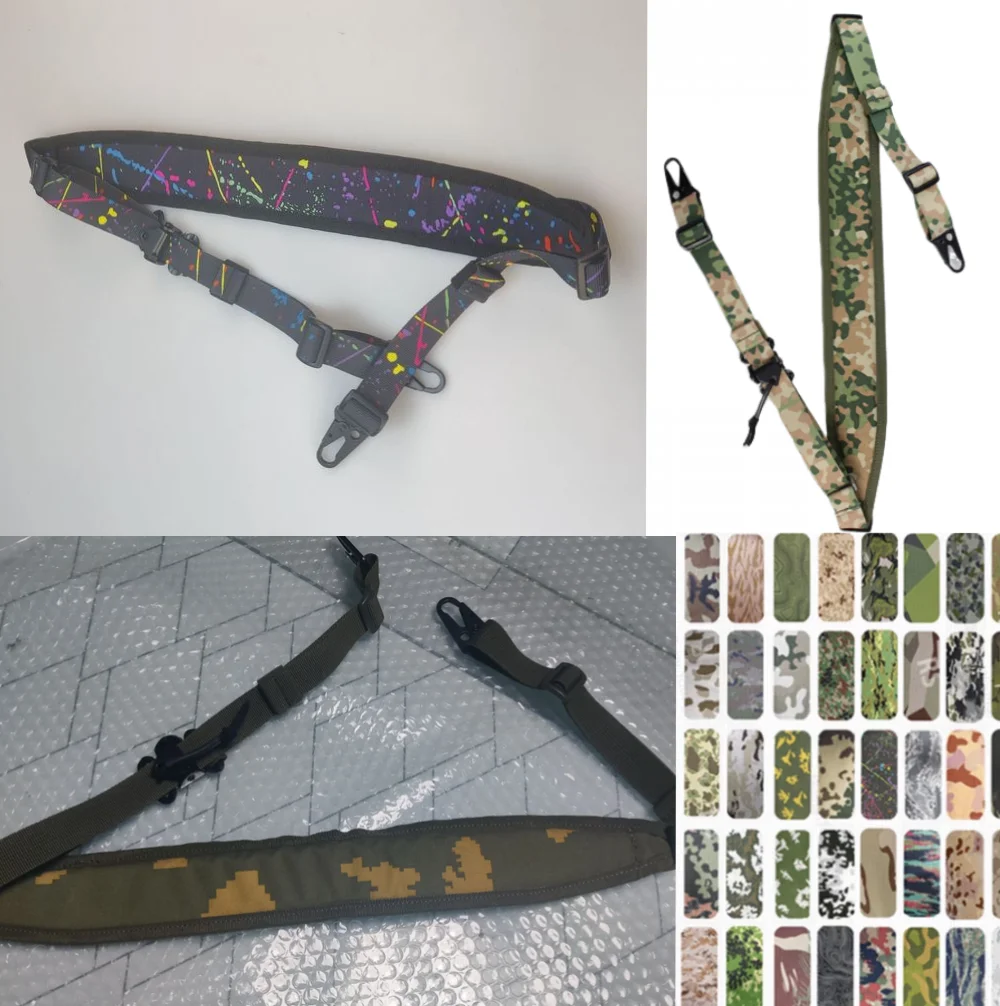 Eslinga táctica de camuflaje personalizada, correa de 2 puntos, tiro Airsoft, caza, combate, ajustable rápido, camuflaje de Países Bajos/Australia/Rhodesia
