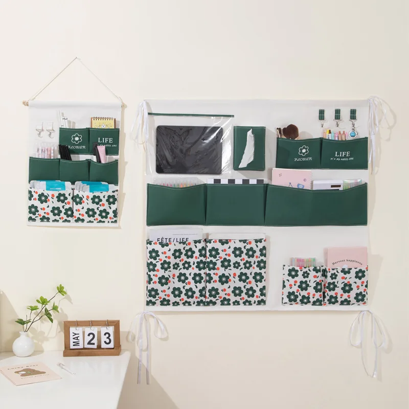 

Wall Hanging Storage Bag Over the Door Organizer Fabric Pockets Space Saving Closet Dorm Room Wall Mounted Organizer