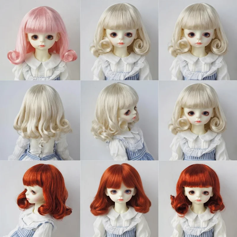 JD131 Pearl Curls Synthetic Mohair BJD Wig Accessory for OB11 YOSD MSD SD DOD Dolls 5-9 Inch Hair Length 1/8 1/6 1/4 1/3 Options