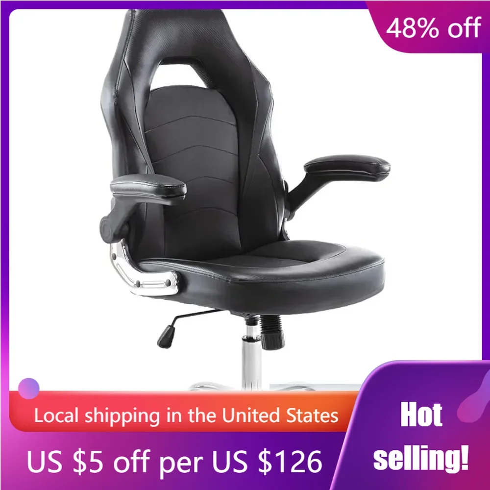 

Ergonomic Office Chair Computer Desk Executive Chair With Adjustable Height and Flip-Up Arms Gaming Furniture