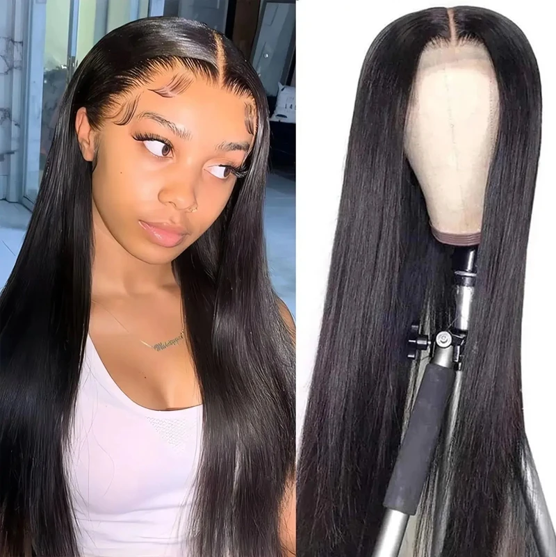 

Straight 360 Full Lace Wig 100% Human Hair 200 Density 360 Full Lace Coverage Wigs Pre Plucked Natural Hairline Fast Shipping 1B