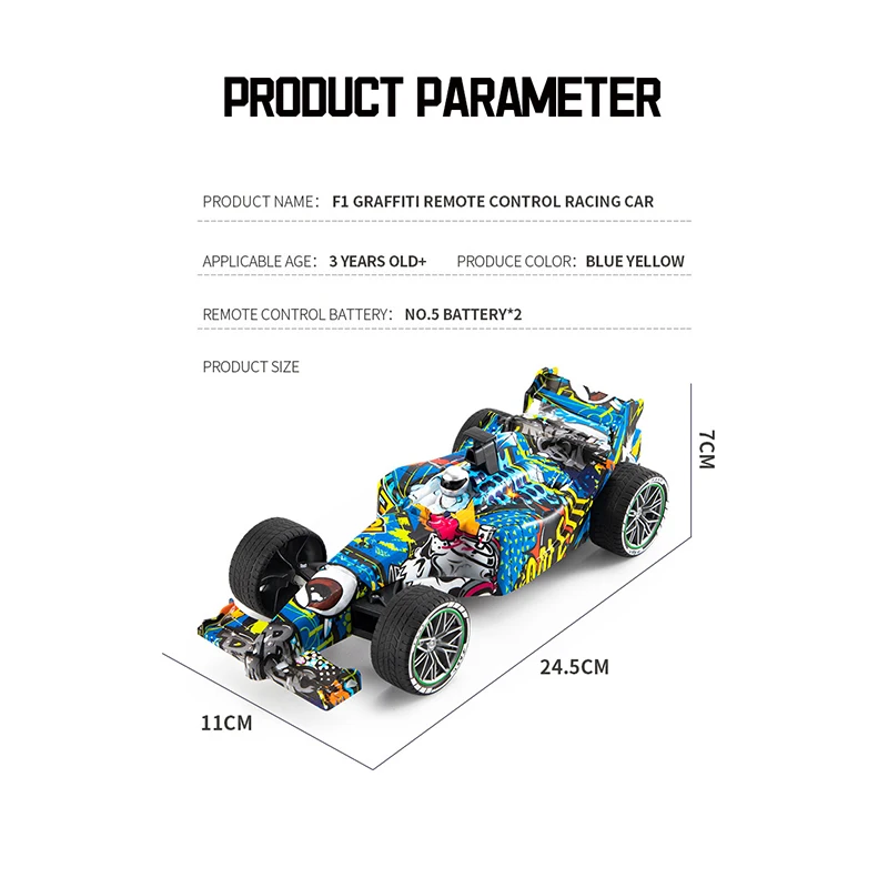 F1 Racing Car Formula Graffiti Remote Control Car Conquer All Kinds Of Road Fast Drift RC Car Boy‘s Toy Christmas Gift