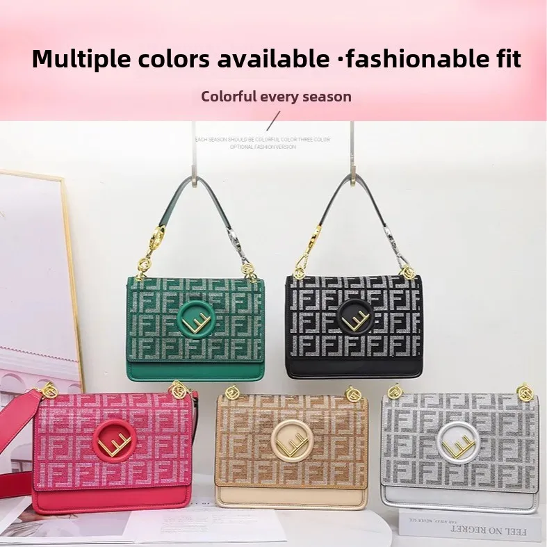 Fashionable 2025 Women's Handbag FF Pattern Flip Cover Shoulder Bag Underarm Single Strap Crossbody Bag Luxury Sensation