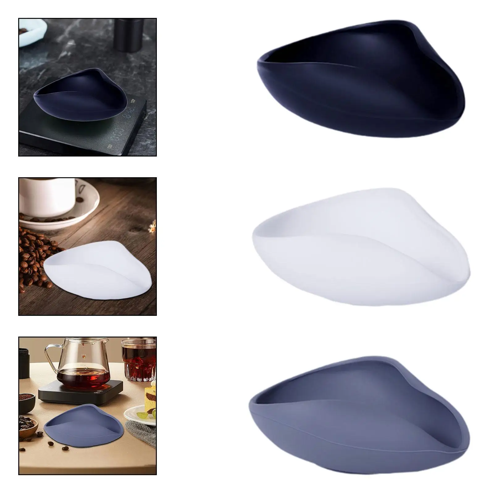 Silicone Coffee Bean Dosing Cup Tea Storage Tray 4.3x3.1x1inch for Bath Salt, Flour Kitchen Gadget Measuring Container