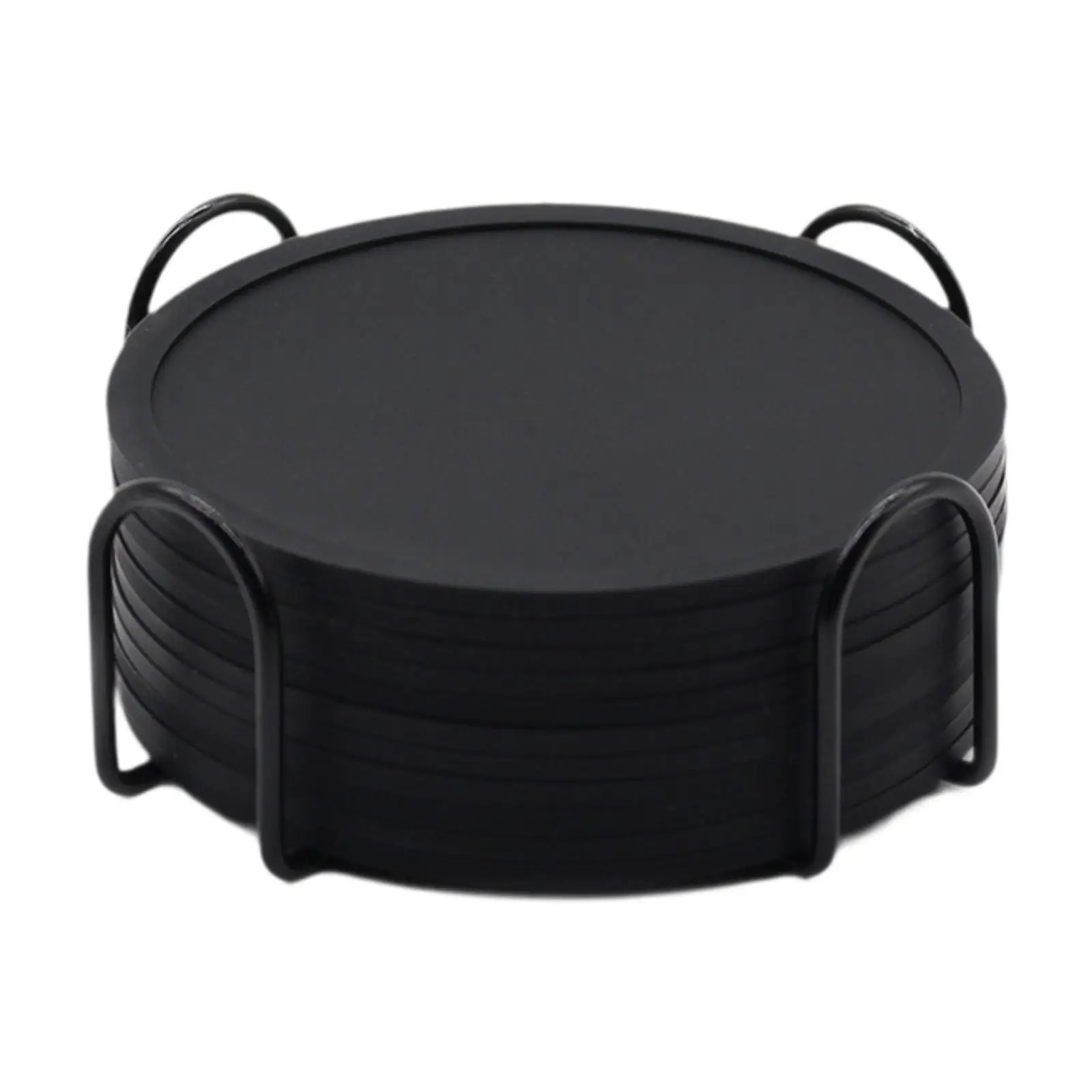12 Pieces Coffee Coasters Silicone Cup Mat Gift with Holder Waterproof Placemat