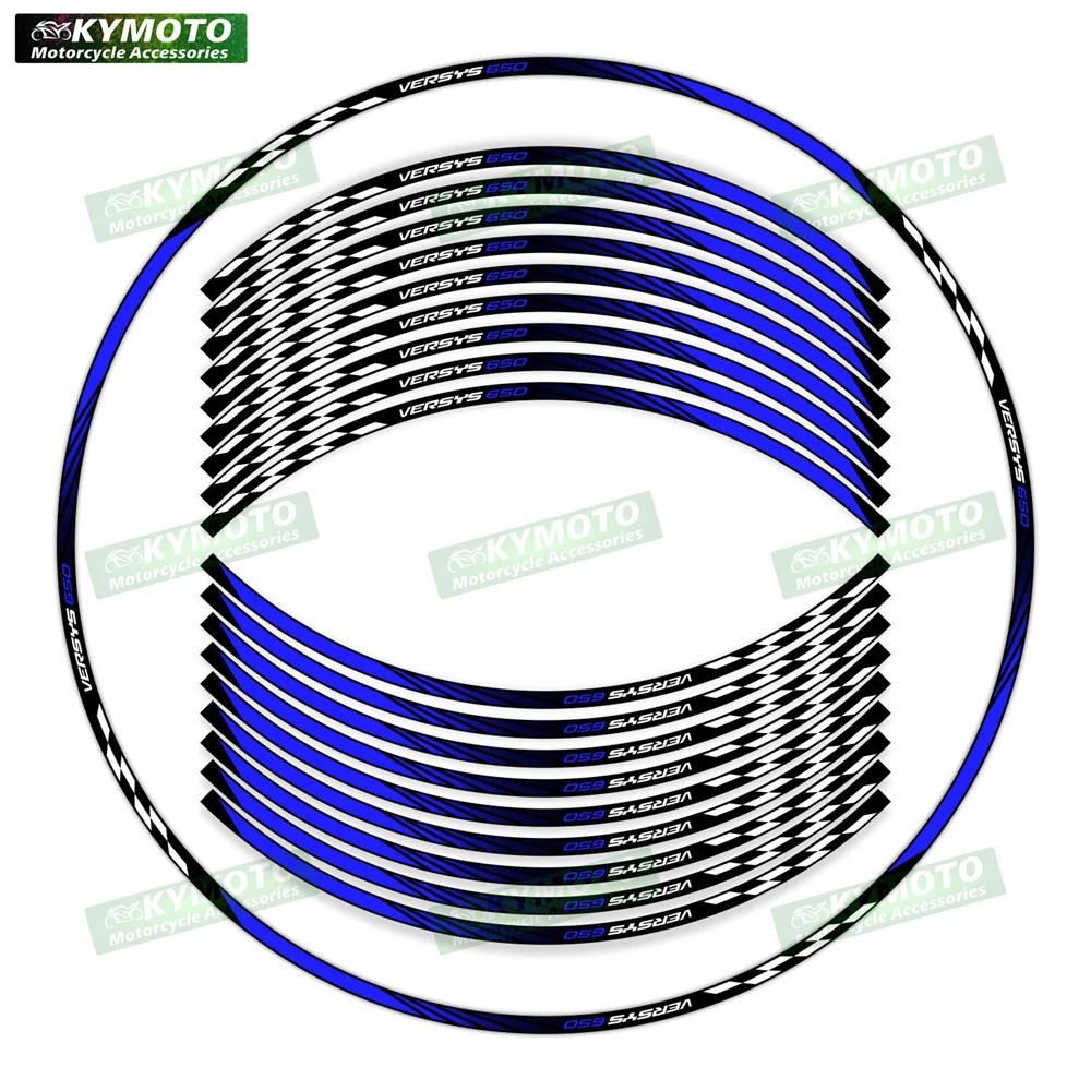 ل VERSYS 650 VERSYS 650 دراجة نارية الملحقات 17 بوصة العجلات الأمامية والخلفية الشارات محور عاكس هدية حافة شريط ملصقات
