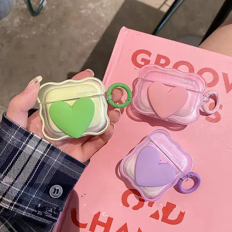 Śliczne etui 3D Cartoon Heart Case dla Airpods 3 2 1 Silikonowe bezprzewodowe etui na słuchawki Bluetooth dla Airpod Pro 2nd Akcesoria ochronne