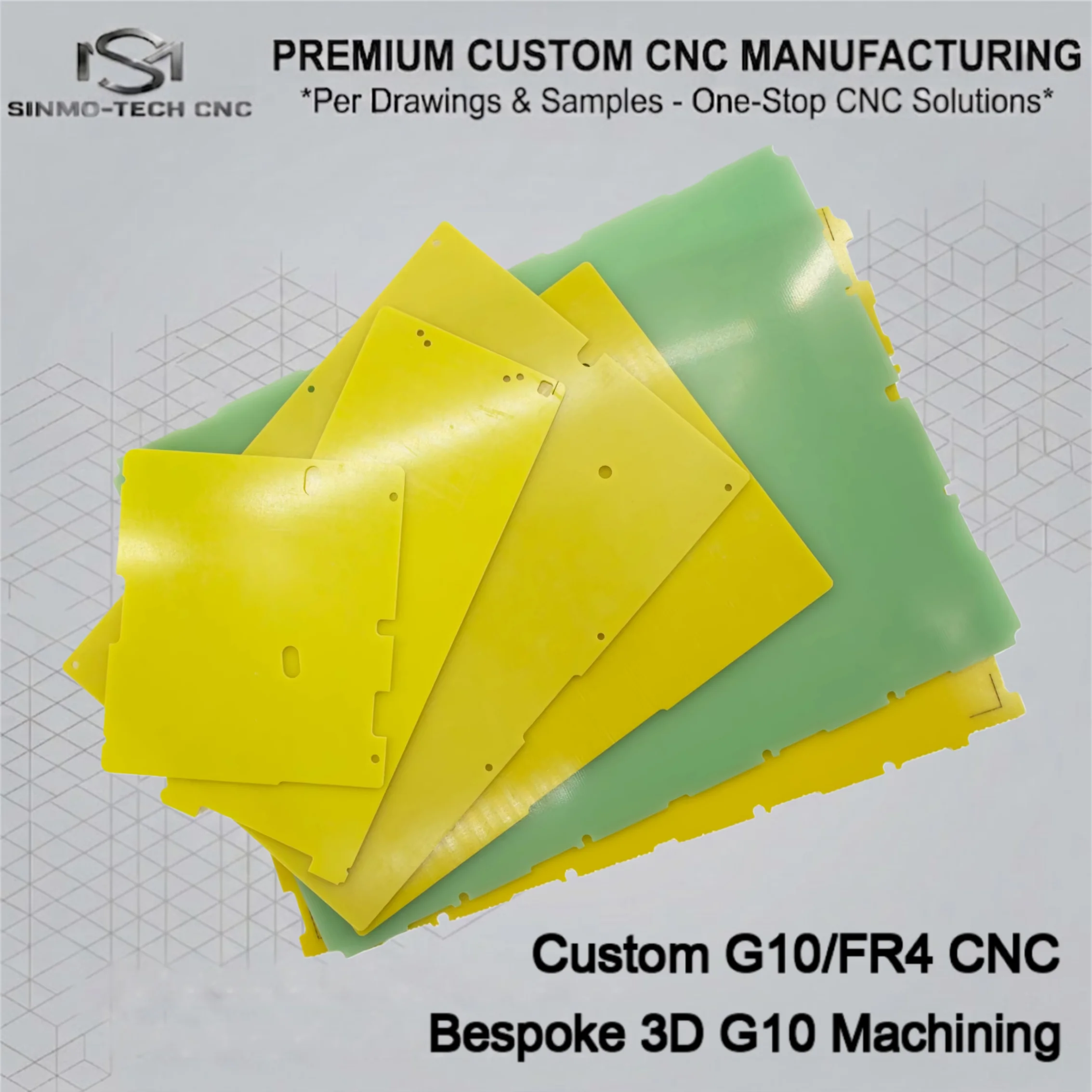 Custom G10 FR4 CNC Machining Service Precision Epoxy Fiberglass Sheet Plate Board Mechanical Parts Components Fabricate 1pc