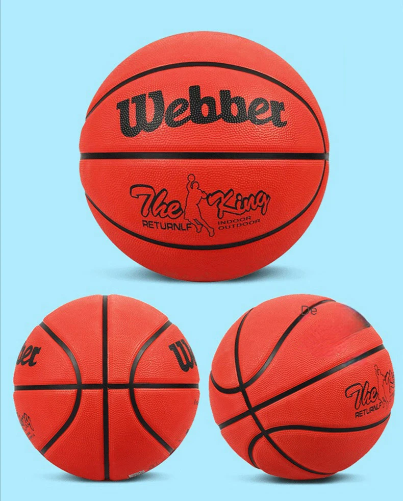 Standard Wear-Resistant Rubber Basketball with Pump and Ball Net, Indoor and Outdoor Play, Size 7