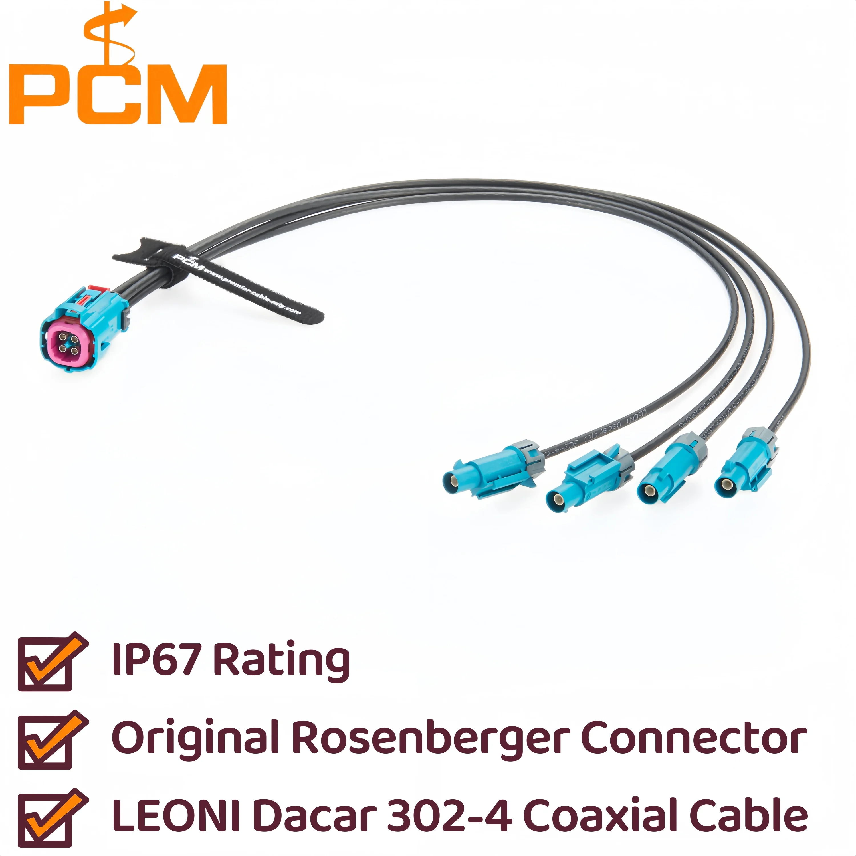 

Original Rosenberger IP67 Waterproof Mini FAKRA 4-In-1 Female AMK14K-1M4Z5-Z to Quad FAKRA Male 59Z176-C01-Z RF Coaxial Cable