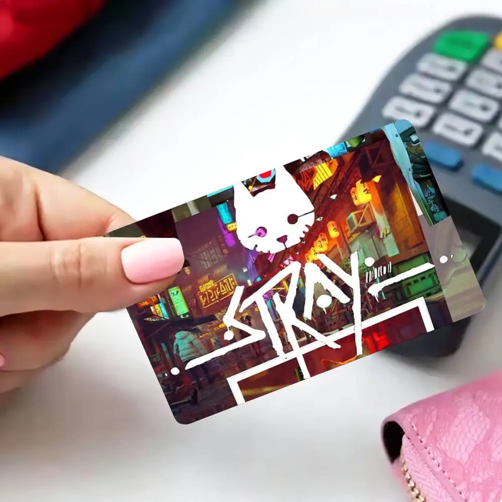 Cyberpunk Game S-Stray C-Cat   4pcs 1Set Card Stickers Small Waterproof Chip 4PCS Card Sticker Anti-Scratch