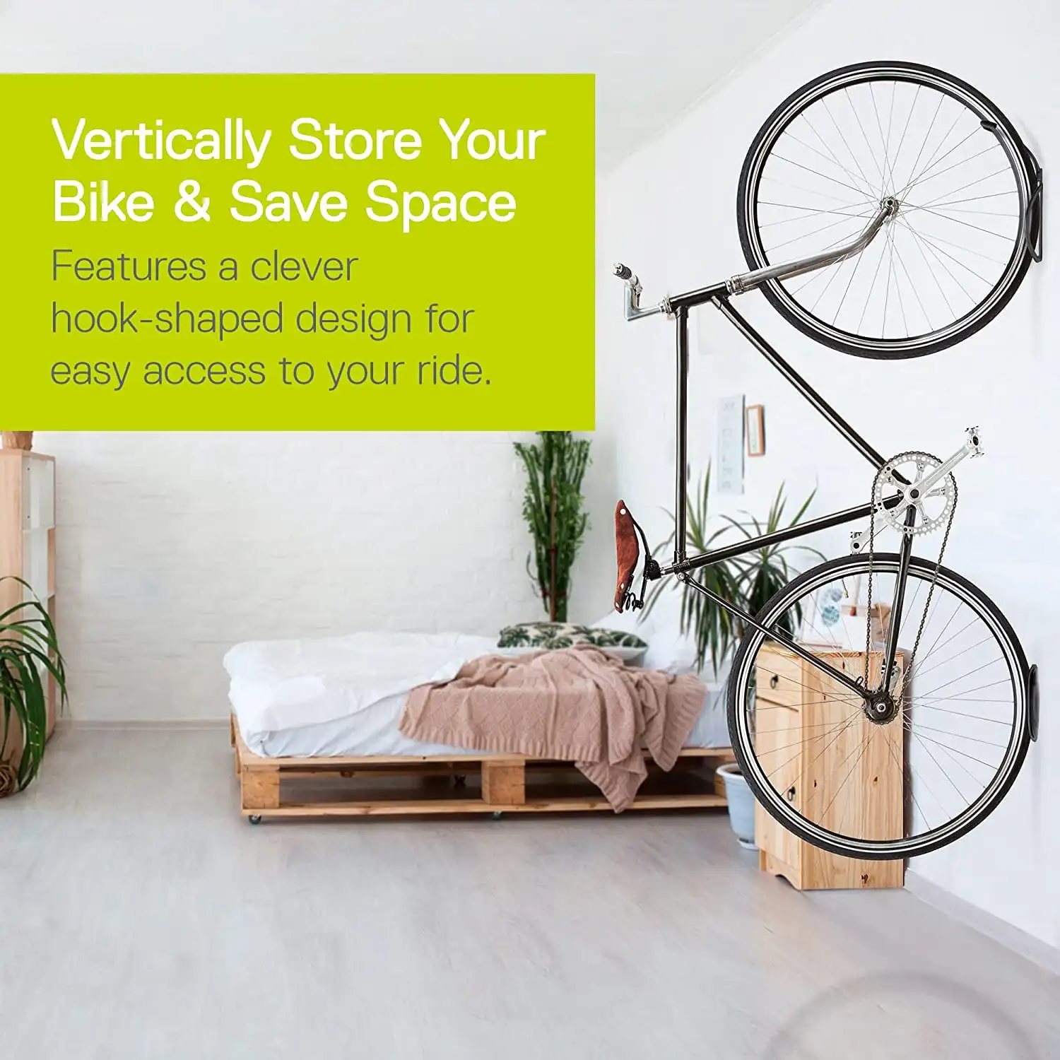 

de Gancho de Almacenamiento de una Sola Bicicleta para Garaje de Almacenamiento Interior Vertical