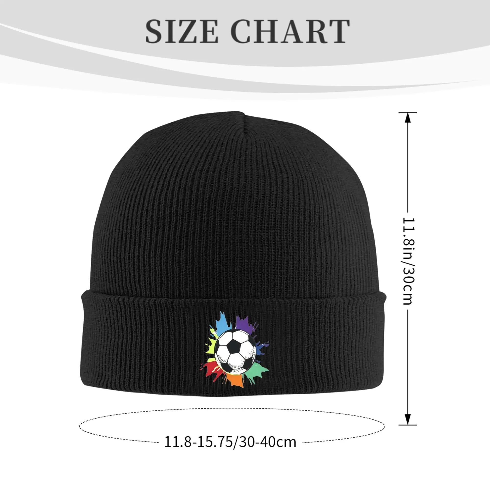 Colorful Soccer Splash Print Winter Skullies Beanies Hat Warm Autumn Knitted Hats Bonnet Caps for Women Men