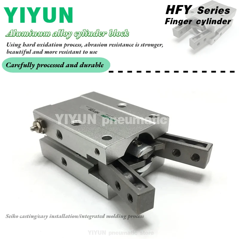 

HFY6 HFY10 HFY16 HFY20 HFY25 HFY32 HFTY6 HFTY10 HFTY16 HFTY20 25 32 YIYUN brand Standard complex Y pneumatic finger HFY serirs