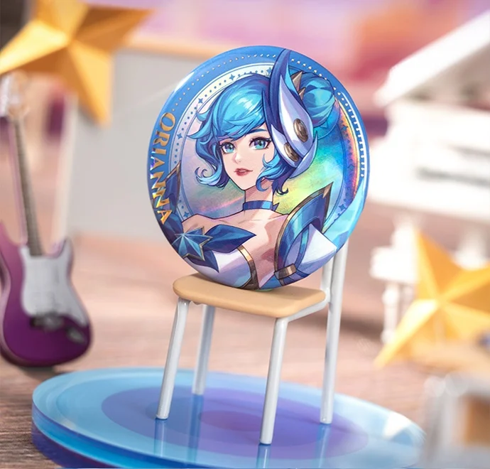 Set di badge in latta Star Guardian Scatola cieca (6 pezzi in totale) Serie 2 Nuovo originale Ahri Kaisa Akali Xayah Rakan Orianna Morgana