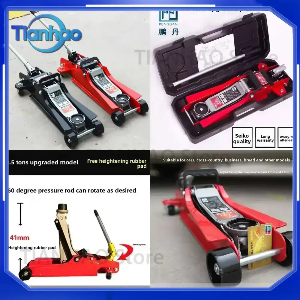 Horizontal Hydraulic Jack for Off-Road Cars with Thickened Hand Crank Durable 2.5 Ton 3 Ton Car Tire Replacement Jack