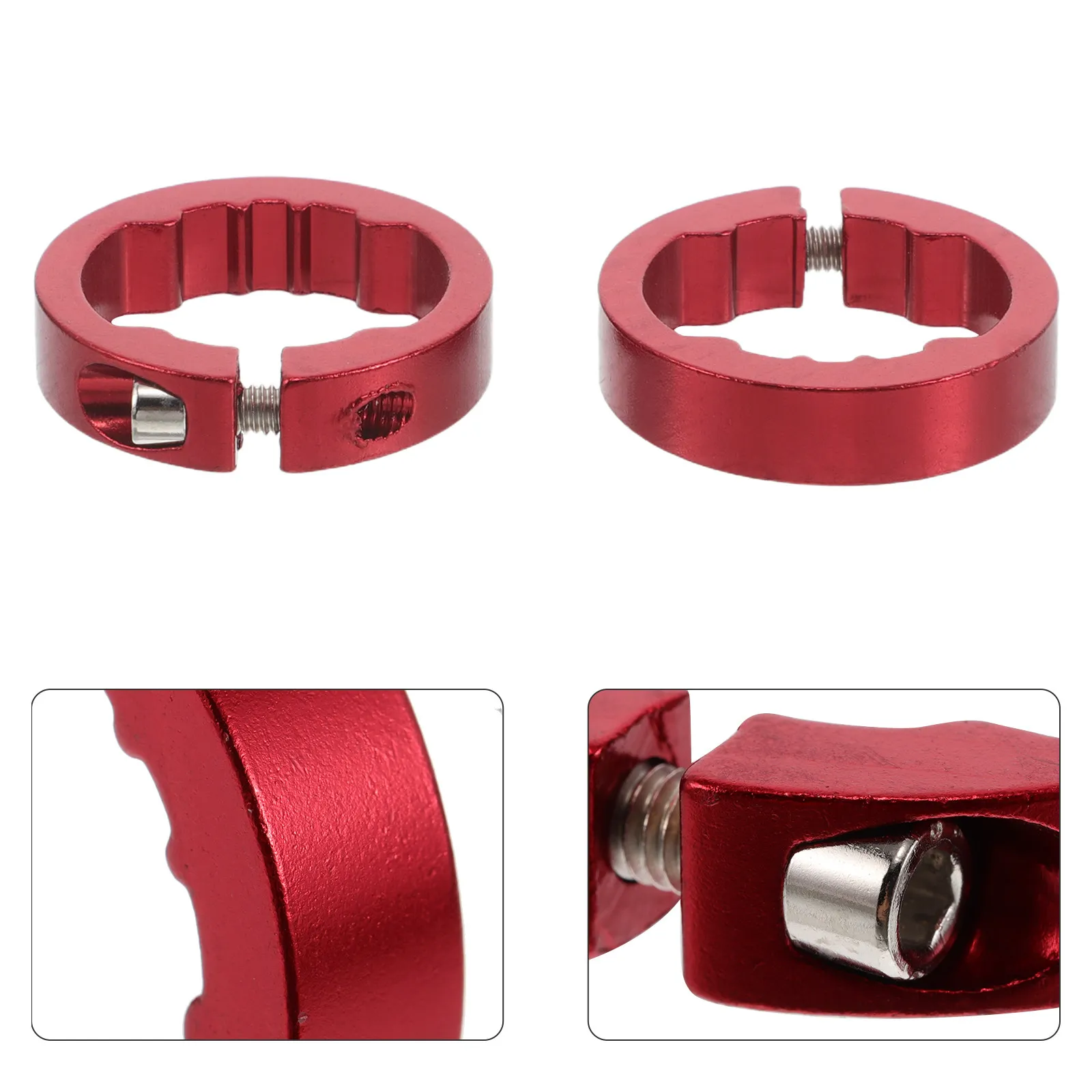 

20Pcs Alloy Bike Handlebar Clamping Rings Red Non-Slip Locking Grip Clamp Kit Universal Fit for Mtb Road Cycle Handlebars